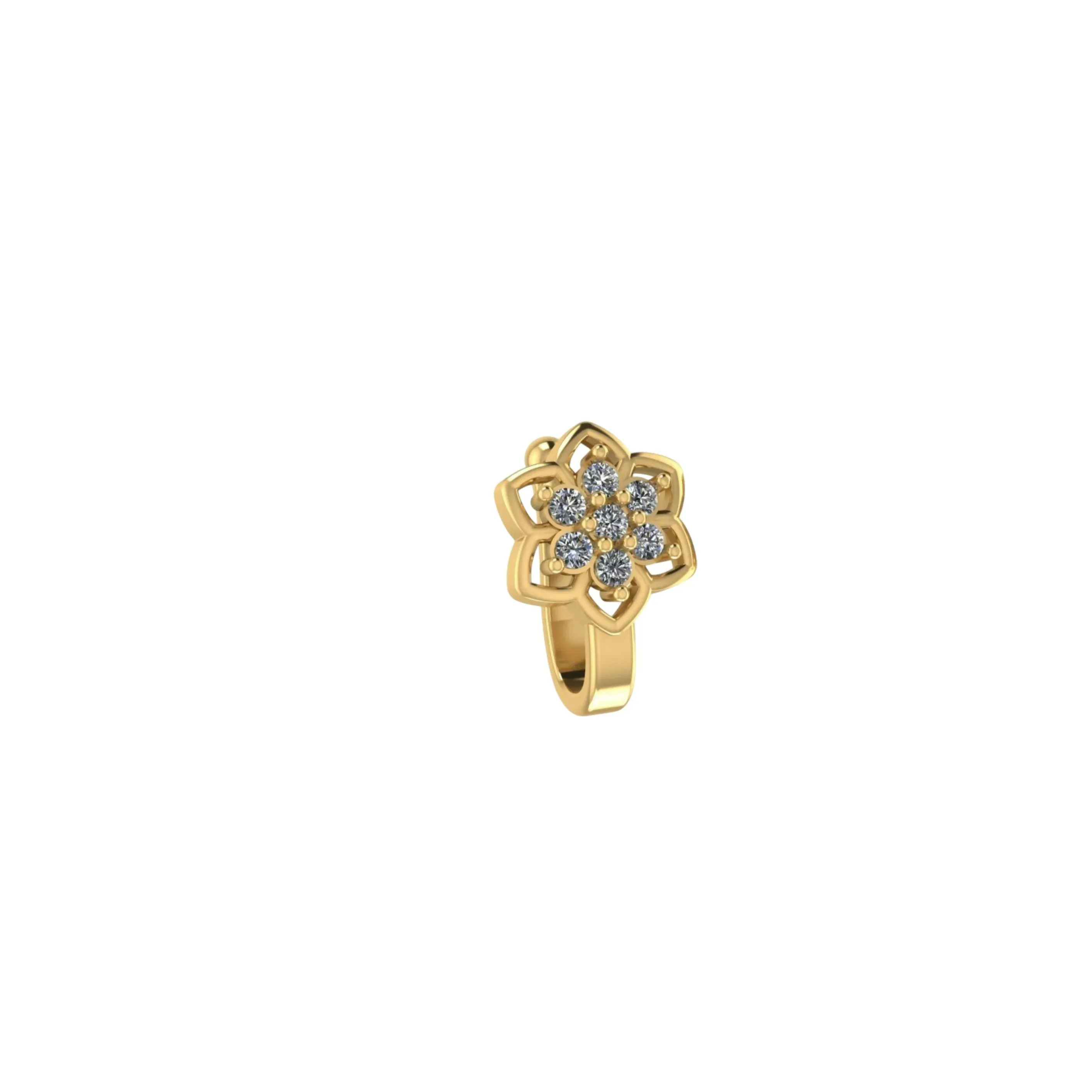 AD Stone Gold & Silver Tone Nose Clip Set - Detailed Feature View 1