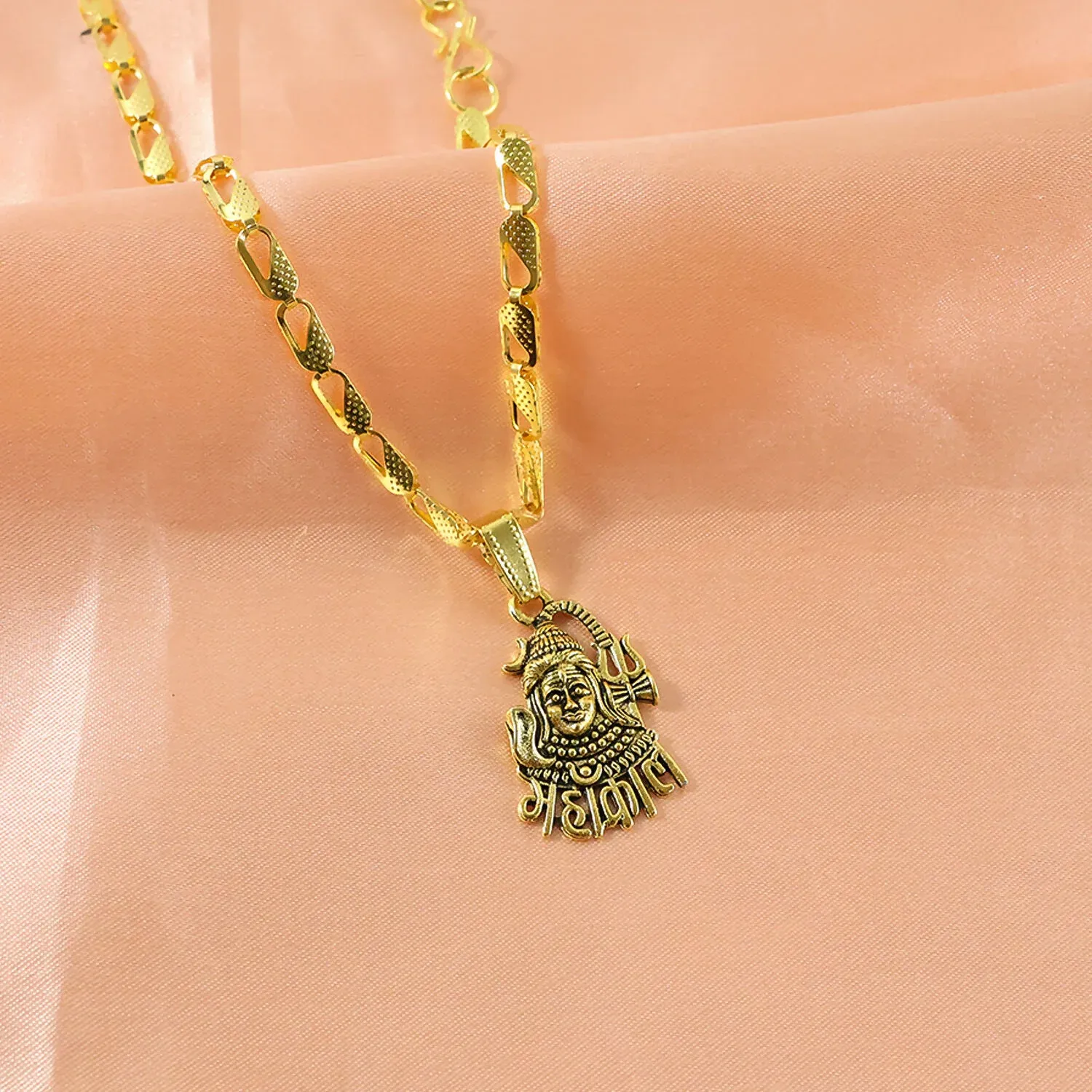 Lord Mahakal Pendant with Chain – Divine Strength Necklace - Detailed Feature View 3