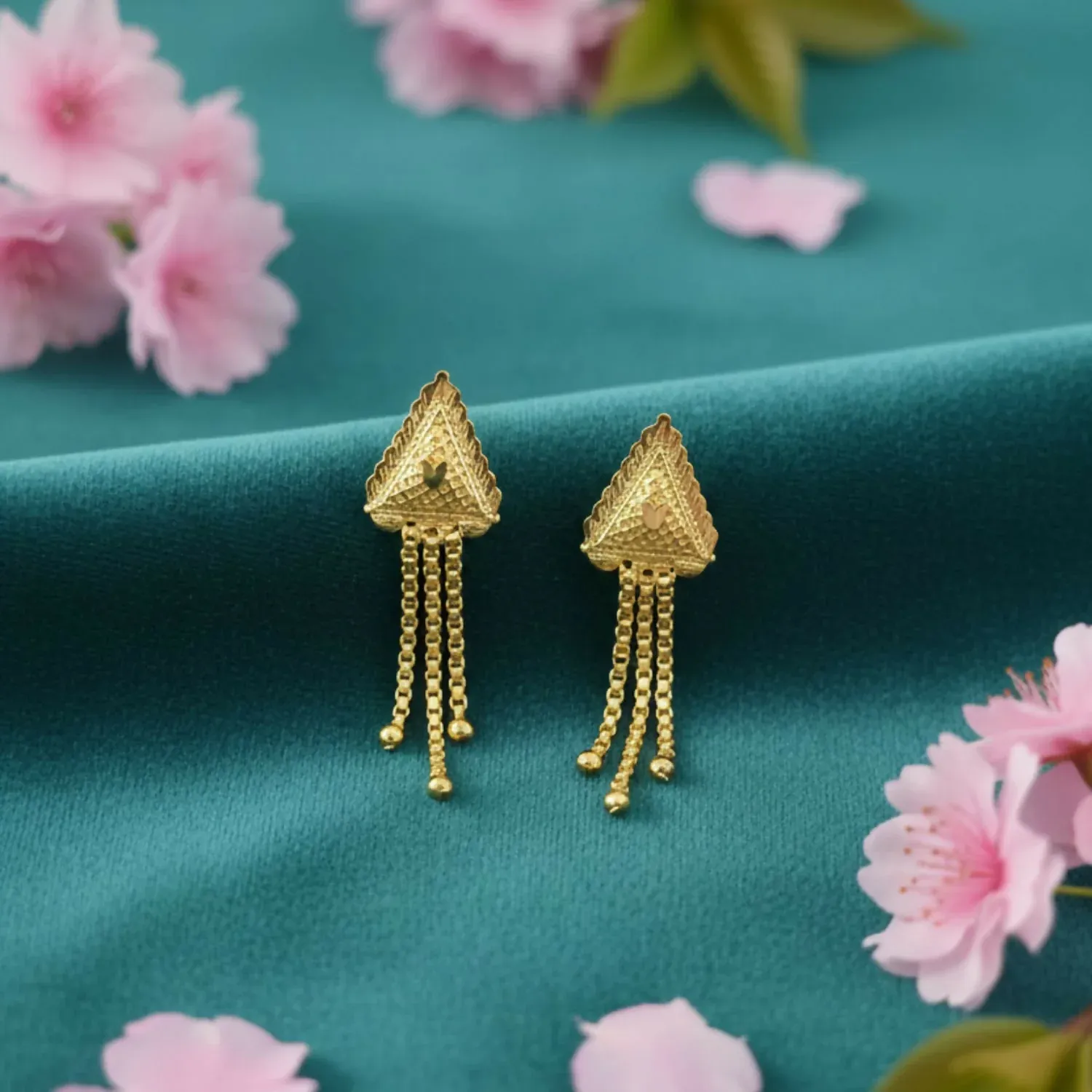 Premium Nice 3 Line Golden Earrings for Women & Girls – Traditional Fancy Jewellery Gift - Buy Online at Alikart