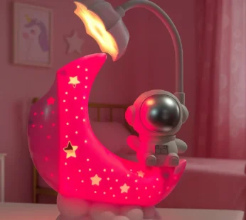Cute Space Theme Table Lamp for Bedroom, Nursery & Gifts