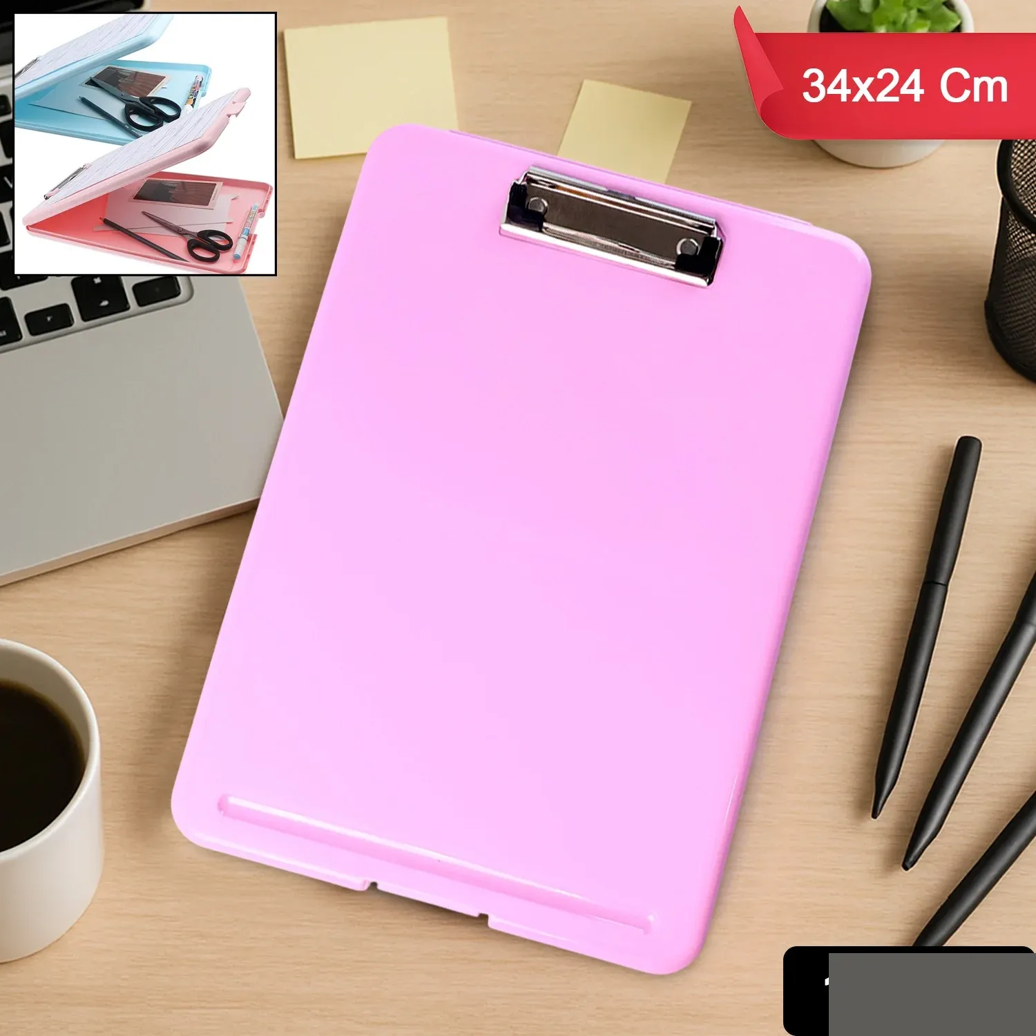 A4 Size Hard Plastic Clipboard File Folder (1 Pc) - Detailed Feature View 1
