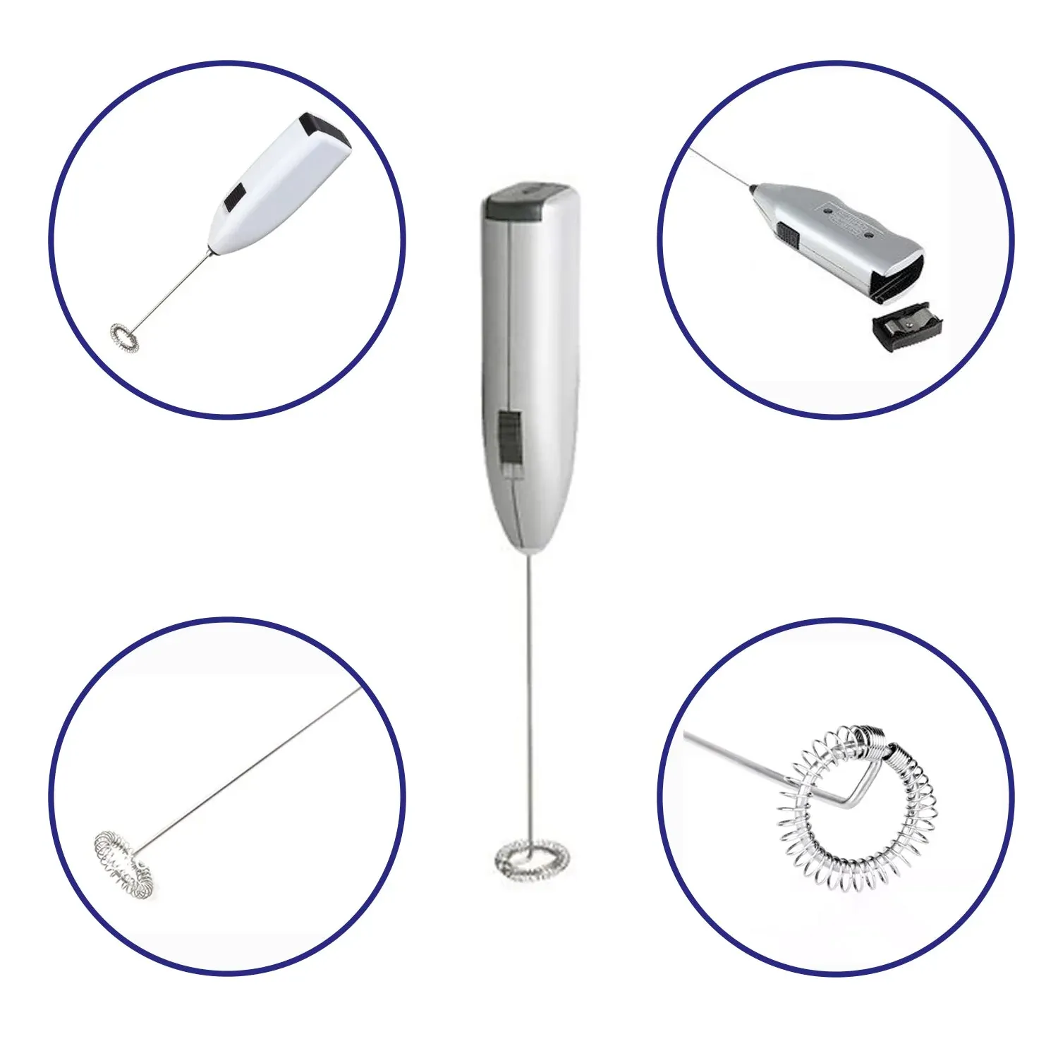 Electric Handheld Milk Wand Mixer Frother Latte Coffee Hot (Battery Not Included) - Detailed Feature View 5