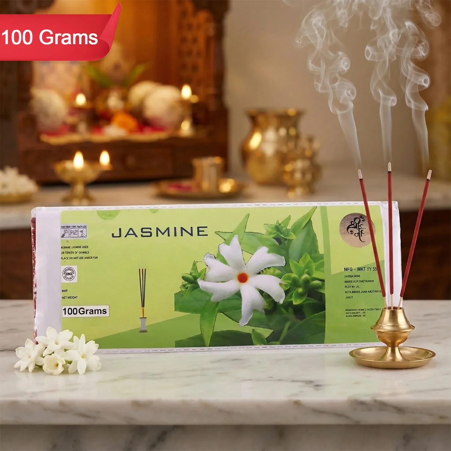 Jasmine Incense Sticks – Charcoal-Free for Calm & Serenity - Detailed Feature View 2