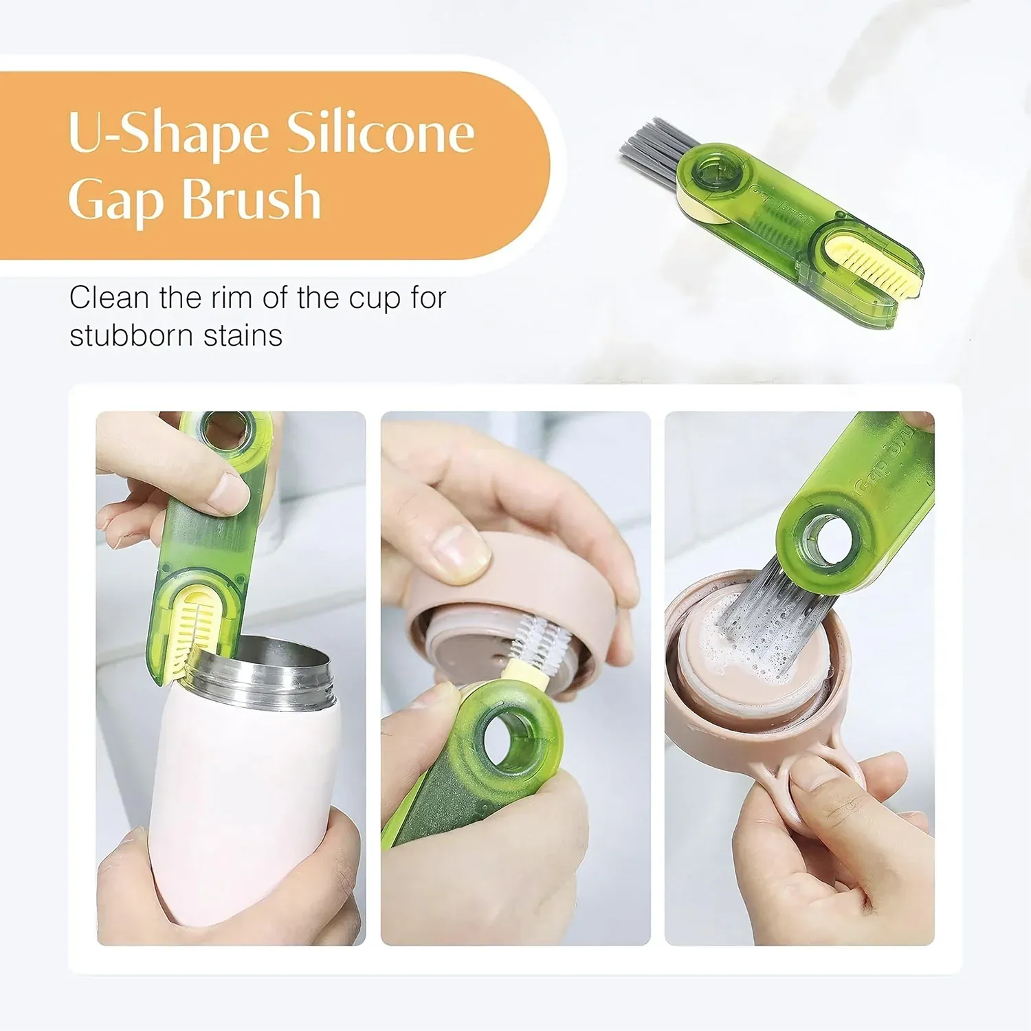 Multipurpose Cleaning Brush – Dual Head Scrubber for Bottles & Straws - Detailed Feature View 6