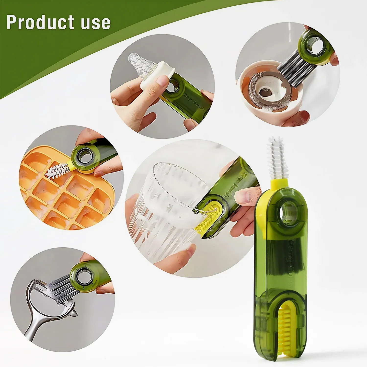 Multipurpose Cleaning Brush – Dual Head Scrubber for Bottles & Straws - Detailed Feature View 7
