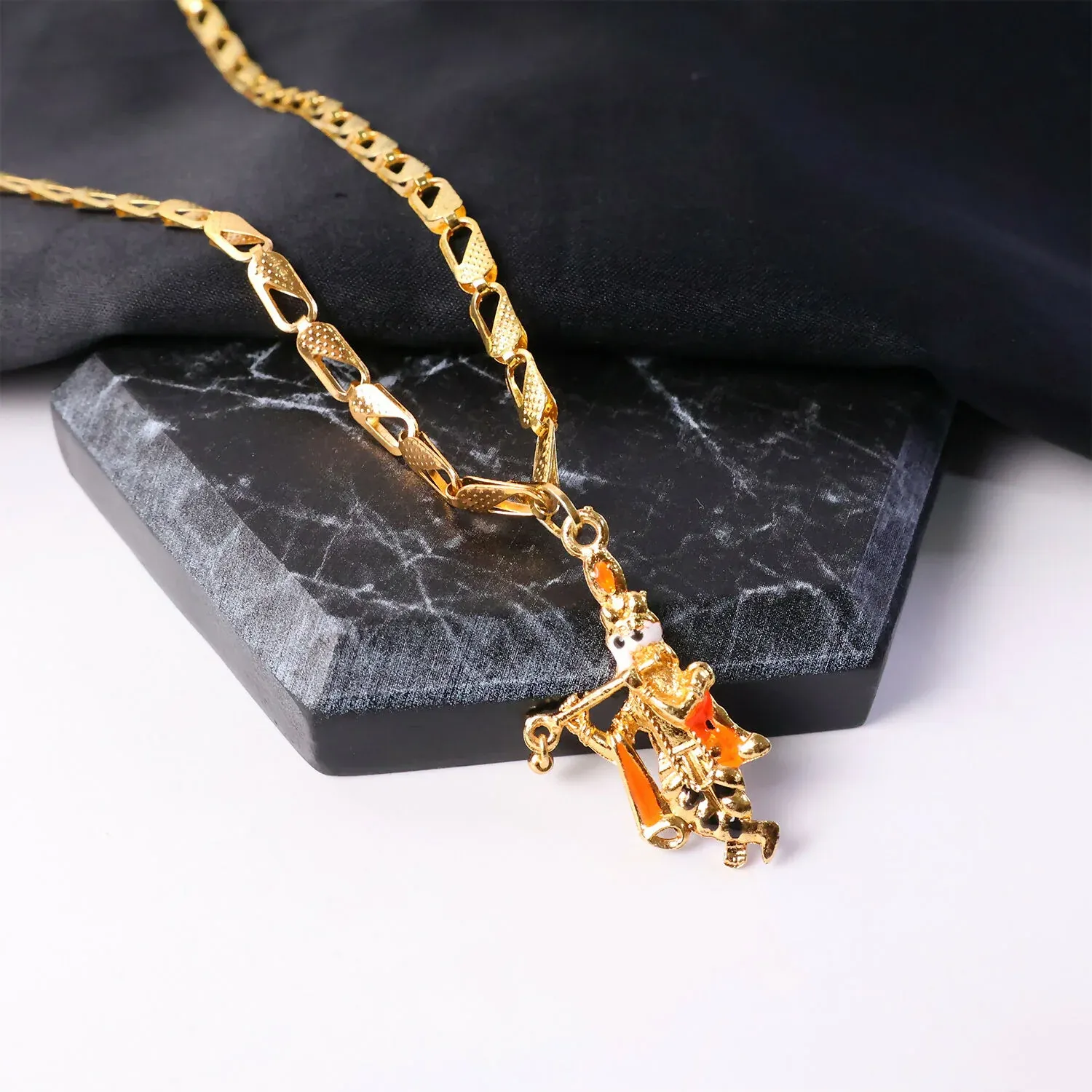 Lord Krishna Pendant with Chain – Eternal Divine Charm Necklace - Detailed Feature View 3