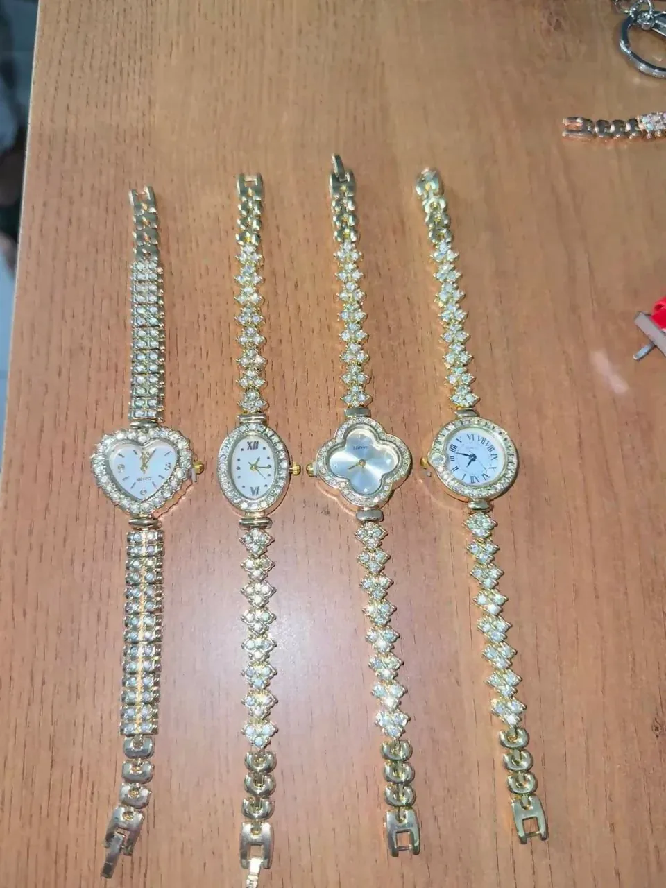Women's Elegant Crystal Studded Bracelet Watch Assorted Dial Design (Any Design 1 PC) - Detailed Feature View 6