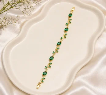 Gold-Plated Tulip Vine Crystal Bracelet for Women & Girls