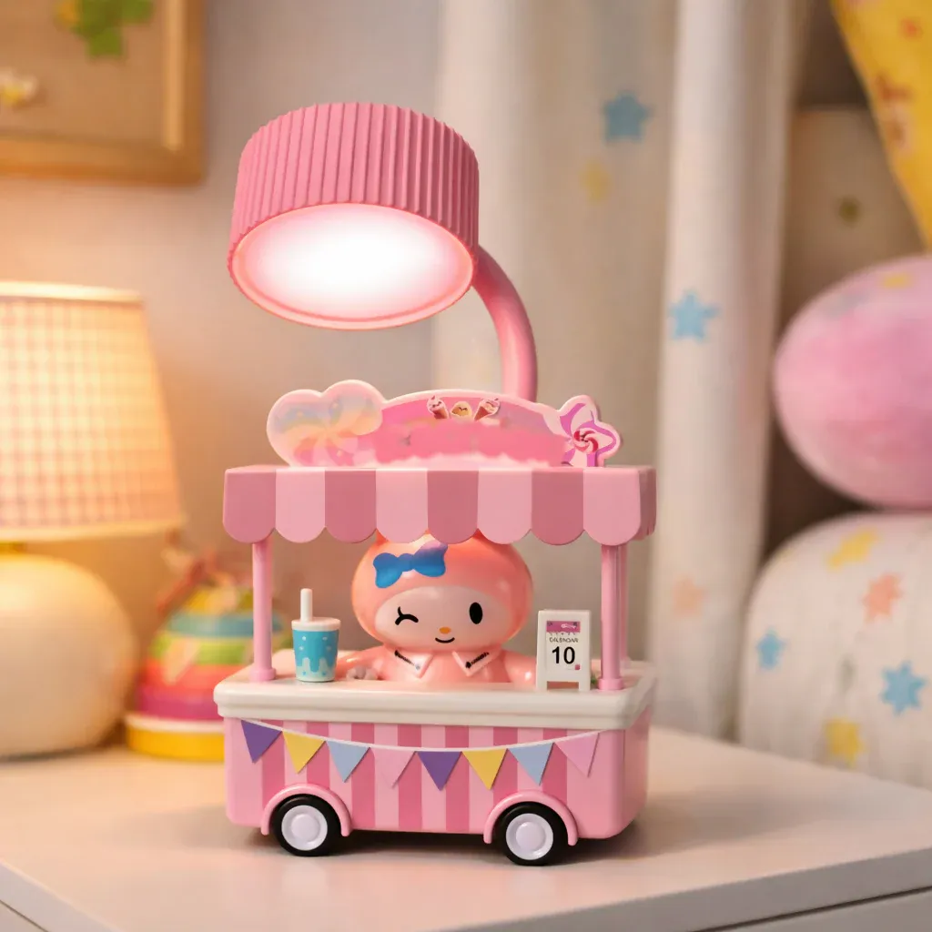 Premium Cute Ice Cream Cart Night Lamp with Flexible Neck Desk Light for Kids Room - Buy Online at Alikart
