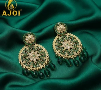 Green Floral Earrings