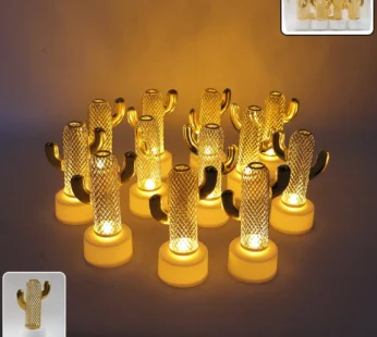 Decorative Cactus Shaped Flameless LED Candles (12 Pc)