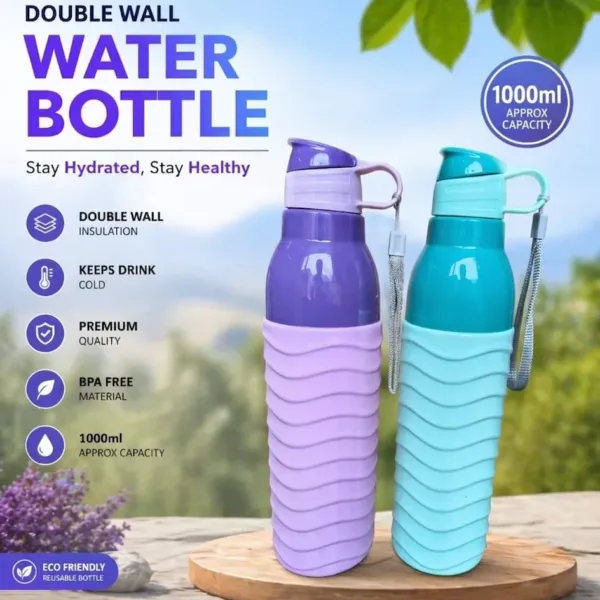 Double Wall Insulated Water Bottle – Keeps Drinks Hot & Cold