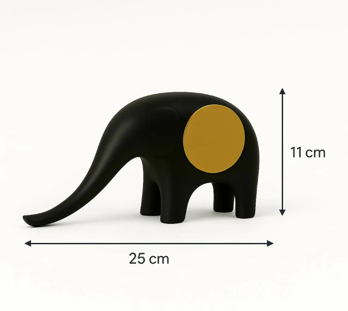 Modern Matte Finish Elephant Showpiece for Home Decor - Detailed Feature View 5
