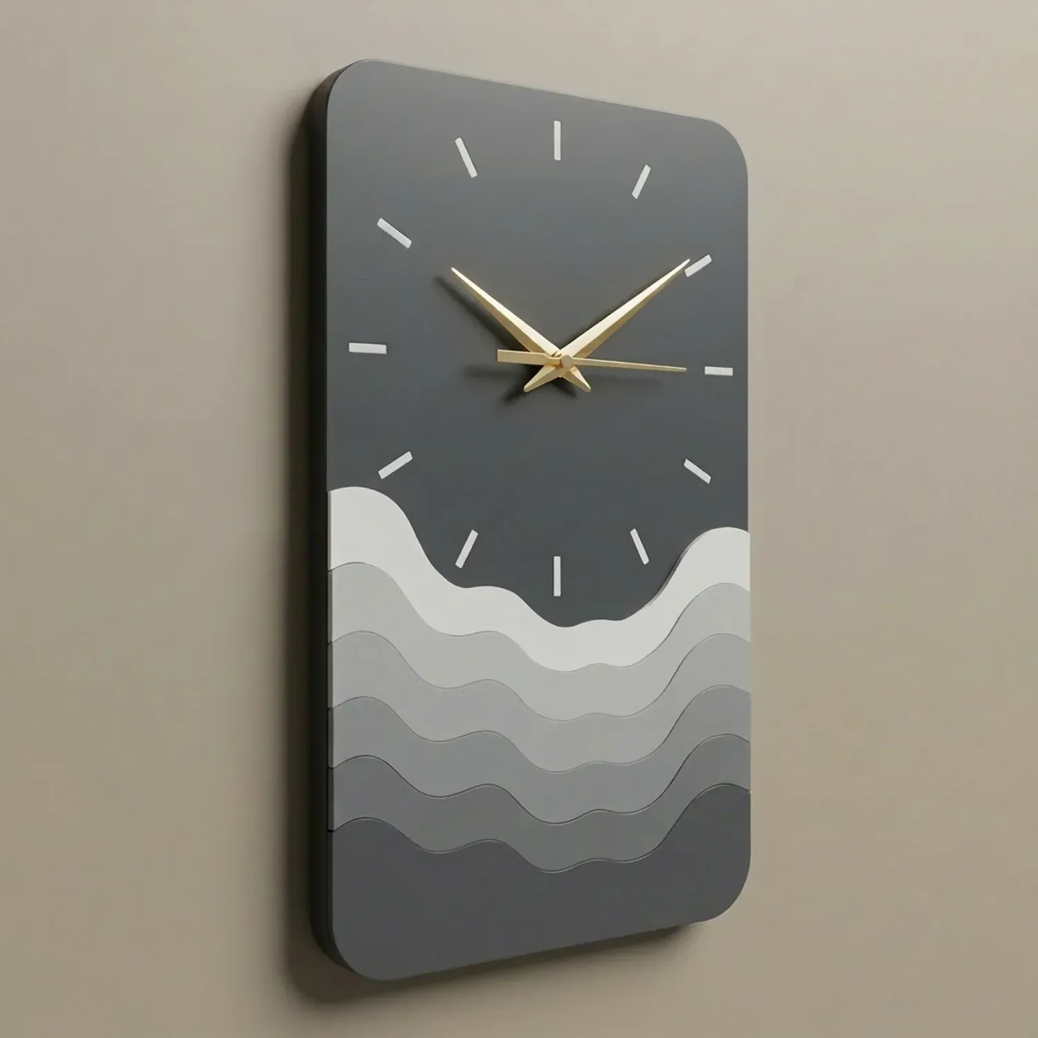 Modern Minimalist Wave Wall Clock | Silent Decorative Wall Clock for Living Room, Bedroom & Office - Detailed Feature View 3