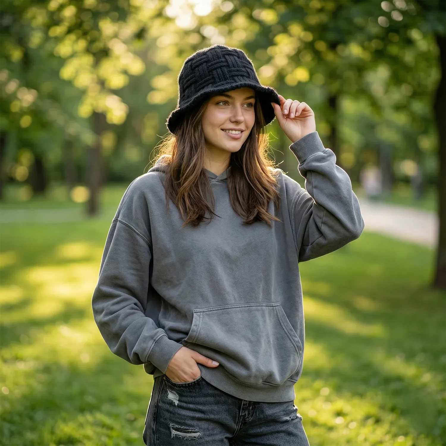 Winter And Summer Bucket Style Cap for Men Women & Kids 1 Pc - Detailed Feature View 4