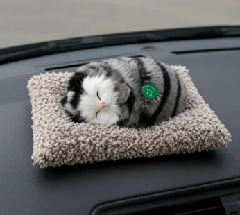 Sleeping Cat Plush Toy with Cushion for Car & Home Decor