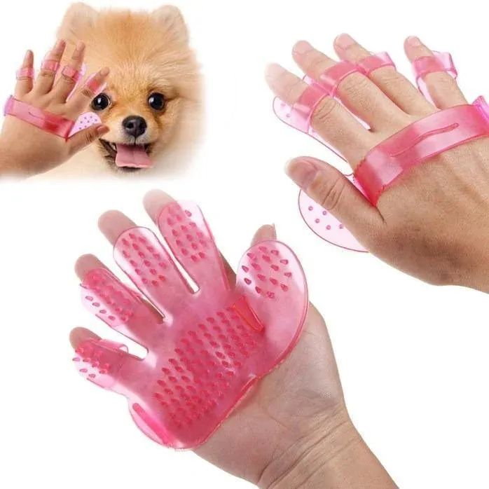 Rubber Pet Cleaning Massaging Grooming Glove Brush - Detailed Feature View 4