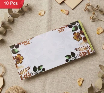 Decorative A4 Size Gift & Money Envelopes with Floral Leaf Pattern – Pack of 10 Pcs