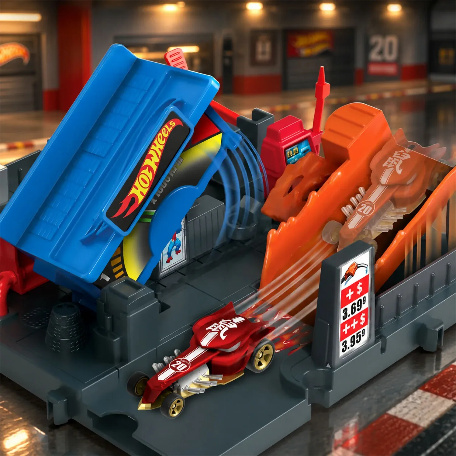 Hot Wheels City Fuel Station Sprint Playset with 1 Toy Car - Detailed Feature View 3
