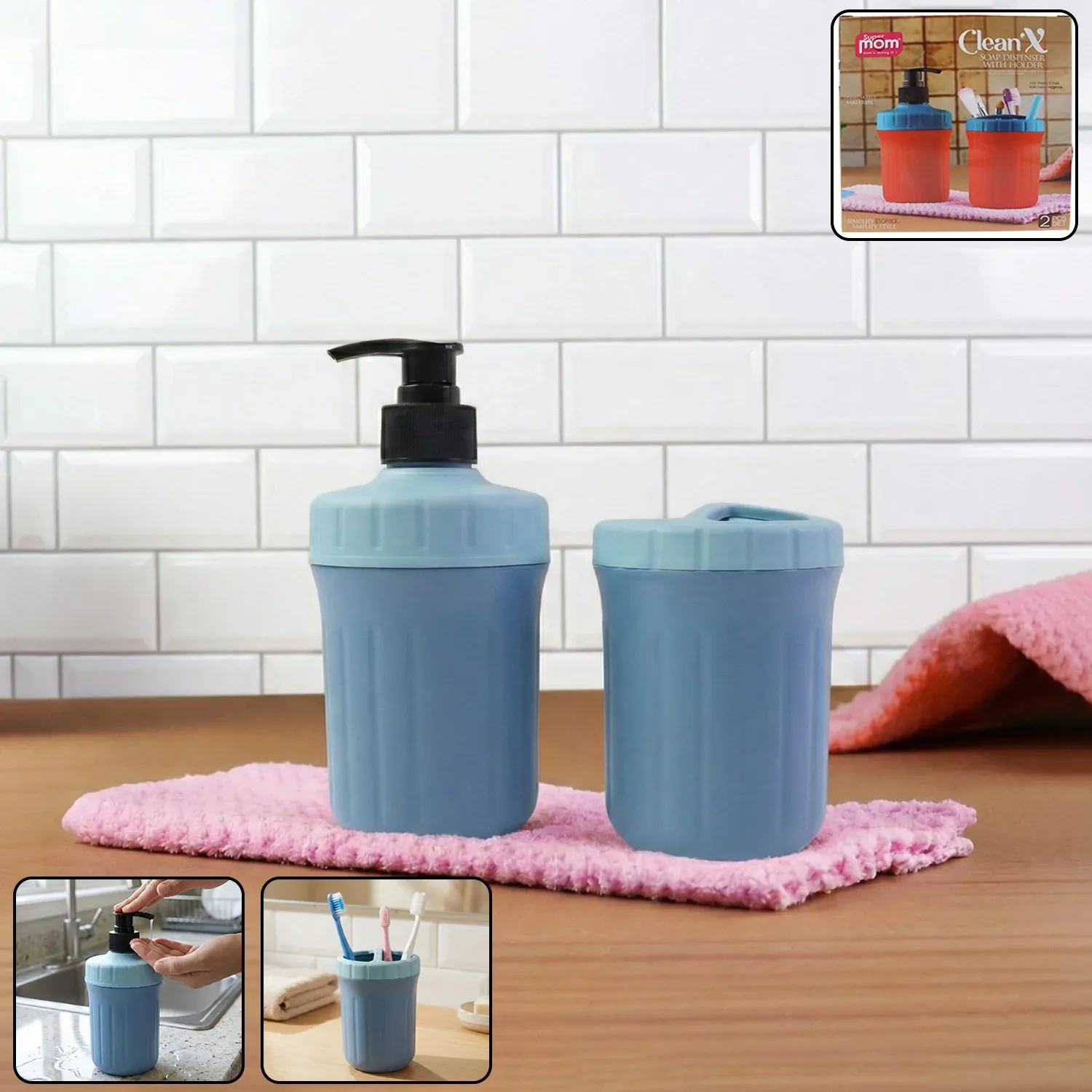 Premium Multipurpose Soap Dispenser with Utility Holder – Compact & Practical Set - Buy Online at Alikart