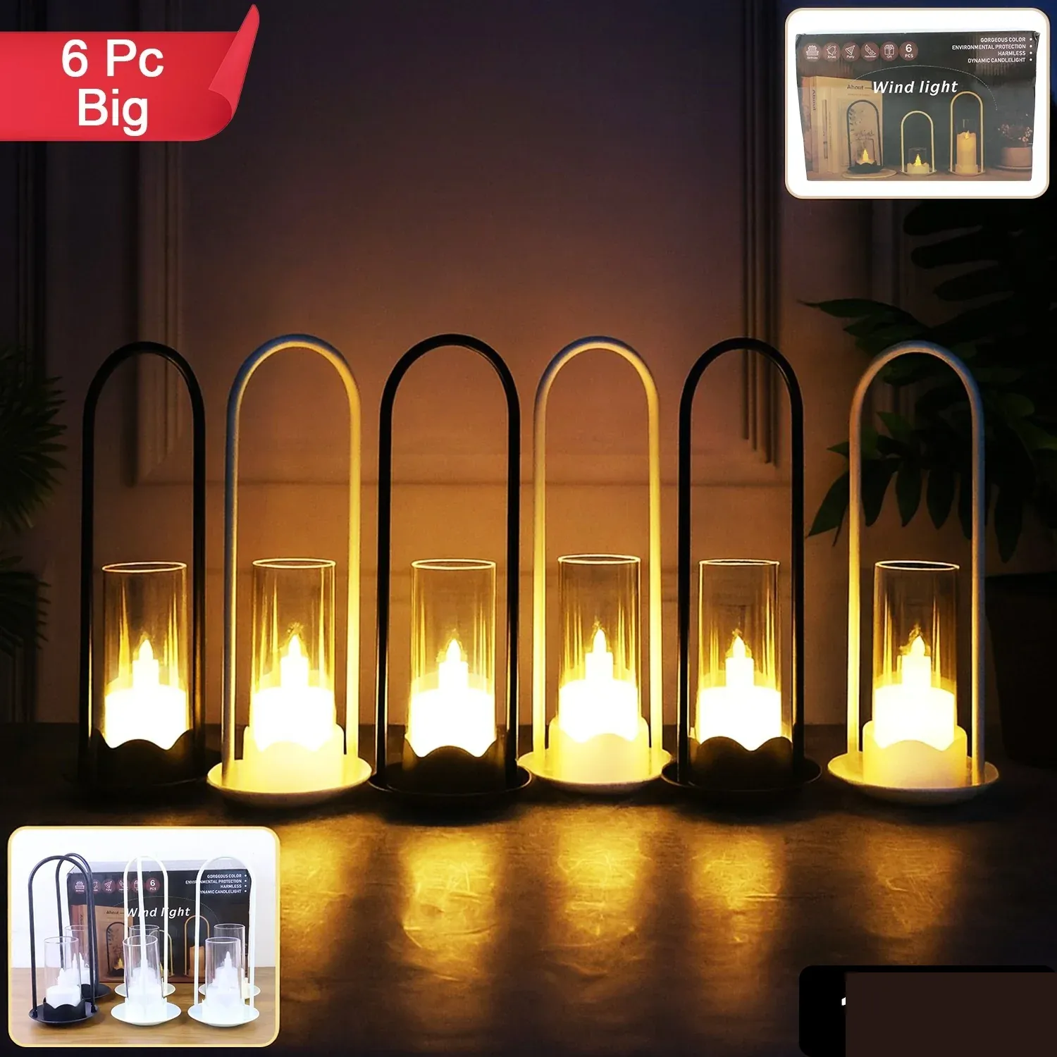 Flameless LED Candle Set – Big Wind Light Style Decorative Glow - Detailed Feature View 1