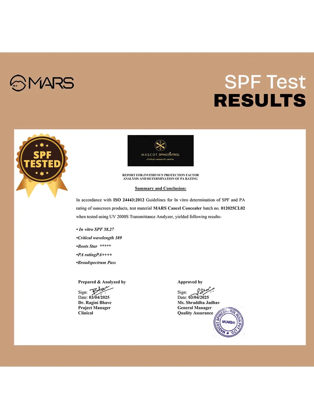 MARS SPF50 PA++++ Cancel Concealer with Radiant Finish 6 ml - Sandstone 05 - Detailed Feature View 6