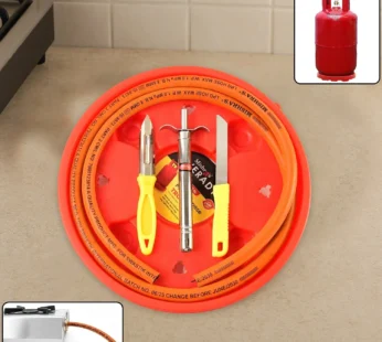 5-Piece Multipurpose LPG Kitchen Combo Set with Gas Pipe, Trolley & Tools