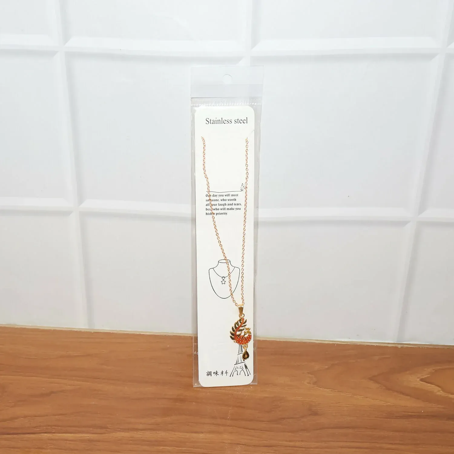 Peacock Motif Pendant Necklace for Women with Chain - Detailed Feature View 5