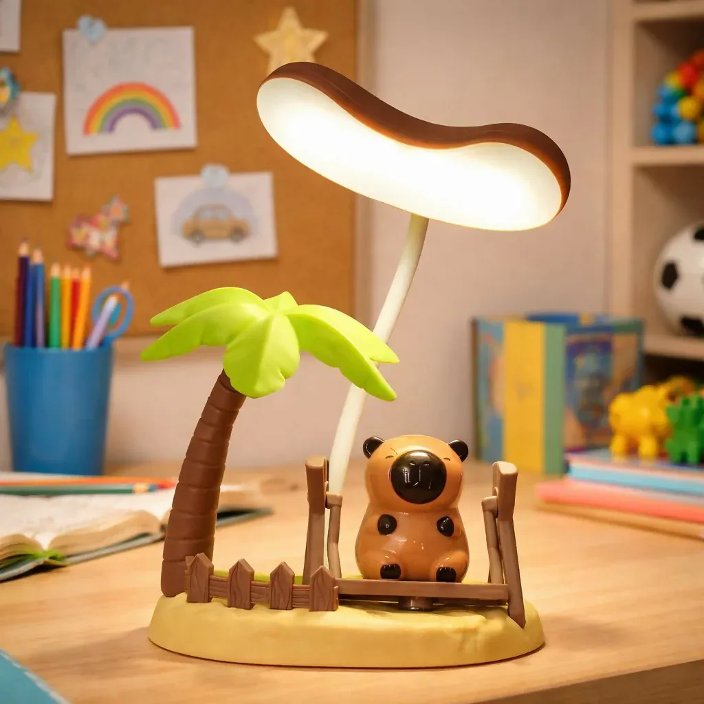 Premium Kids Cartoon Desk Lamp with Cute Bear & Palm Tree Study Light - Buy Online at Alikart