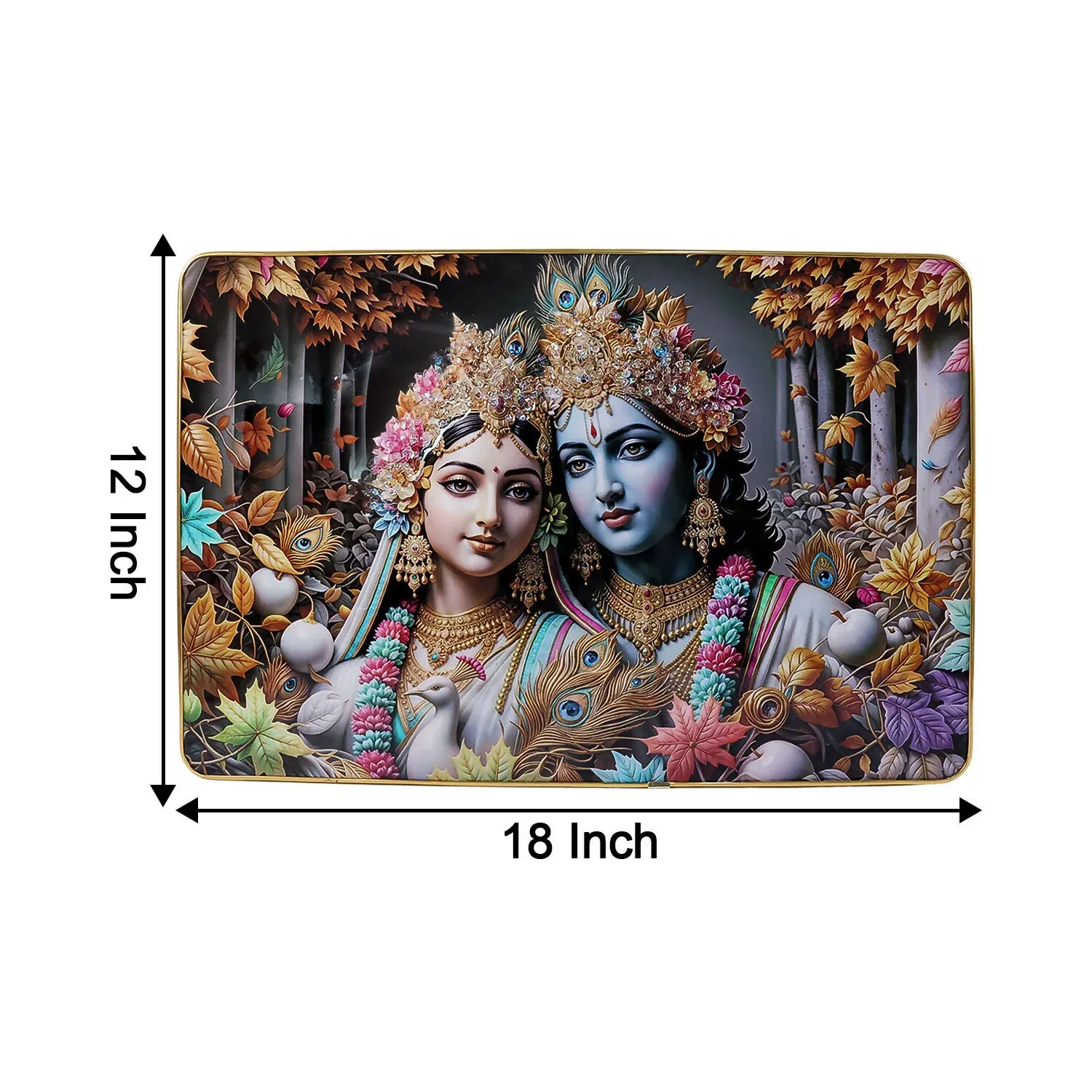 Radha Krishna Wall Frame Premium Spiritual Decorative Wall Art Home Decor (18x12 Inch) - Detailed Feature View 3