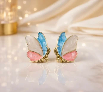 Elegant Butterfly Enamel Stud Earrings for Women and Girls