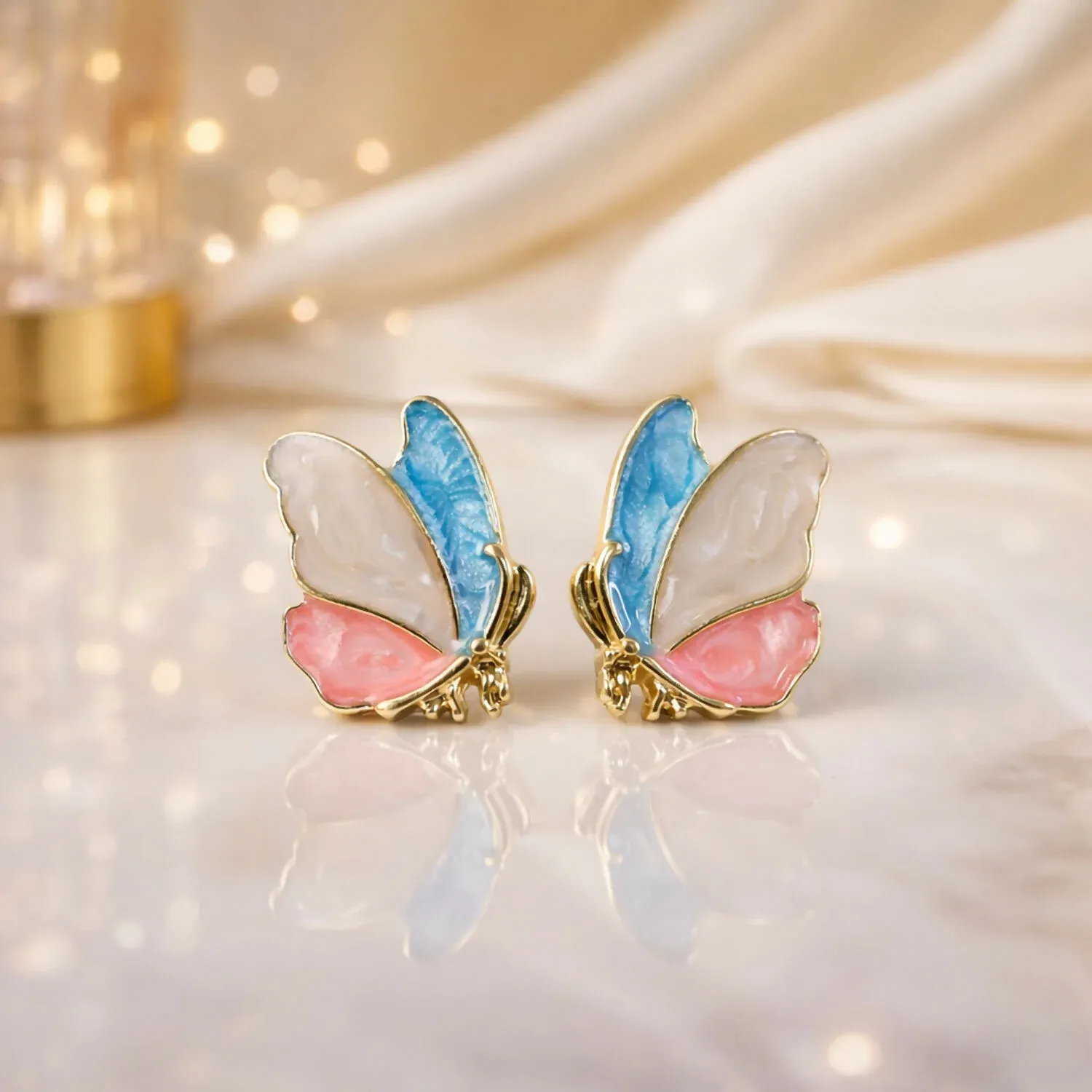 Premium Elegant Butterfly Enamel Stud Earrings for Women and Girls - Buy Online at Alikart
