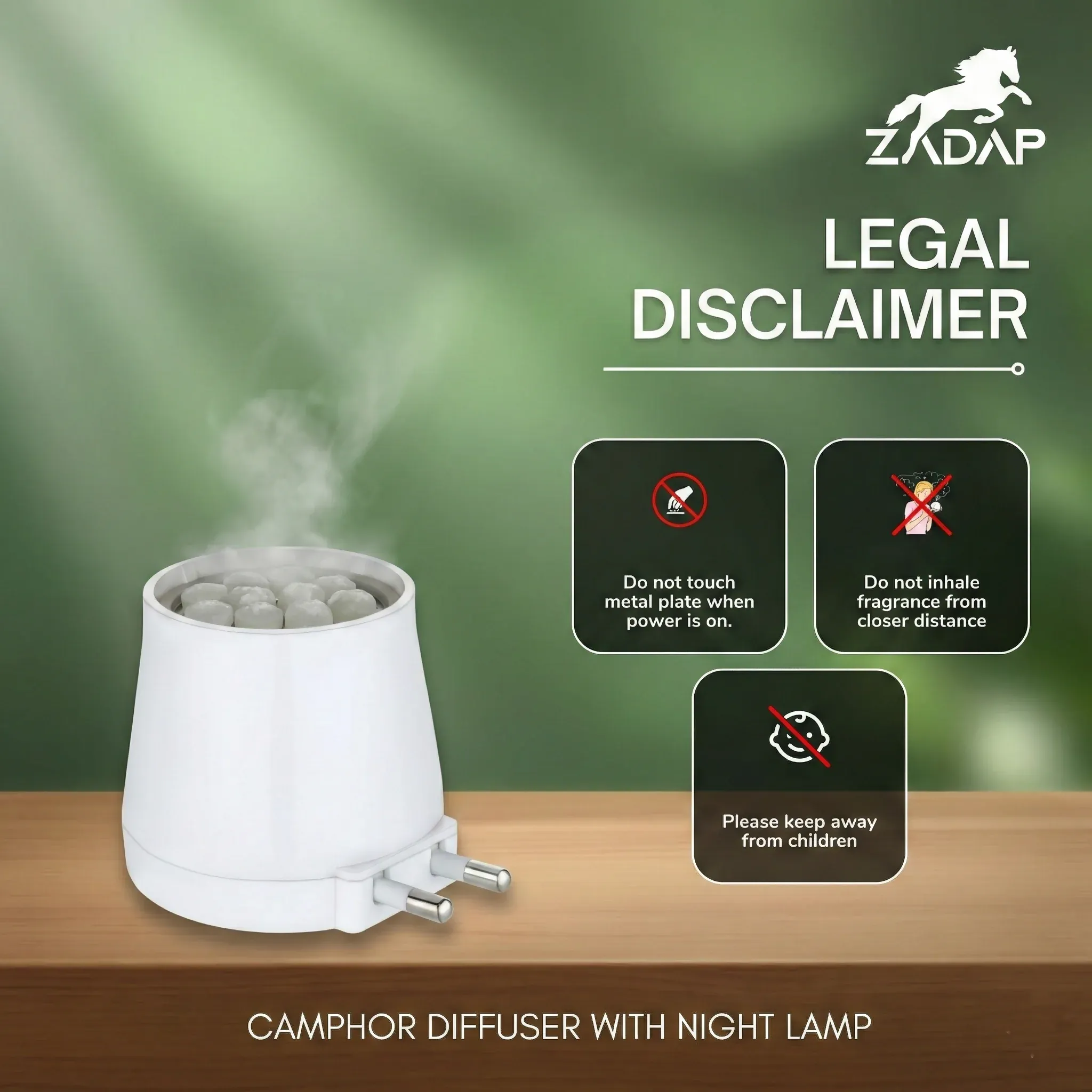 Kapoor Dani – Safe Electric Wooden Camphor Burner & Night Lamp - Detailed Feature View 2
