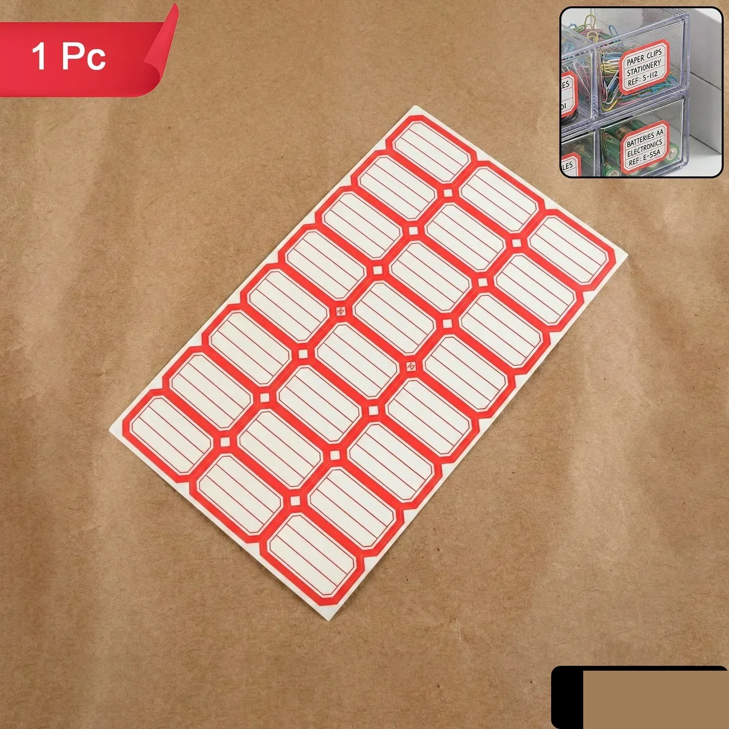 Self-Adhesive Rectangular Label Stickers – 1 Sheet - Detailed Feature View 1