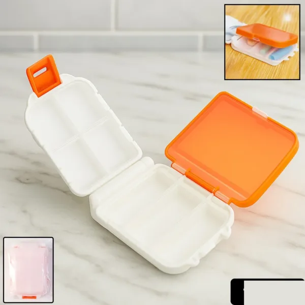 Pill Organizer Box – Dual-Sided with 8 Secure Compartments