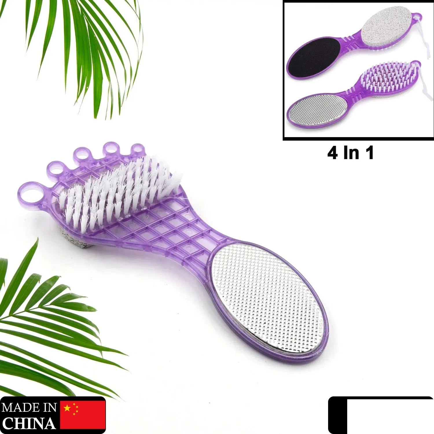 4-in-1 Pedicure Tool – Pumice & Emery File for Smooth Feet | VelvaBloom - Detailed Feature View 1