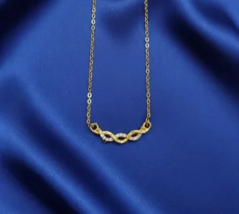 Infinity Knot Gold Necklace with AD For women and girls