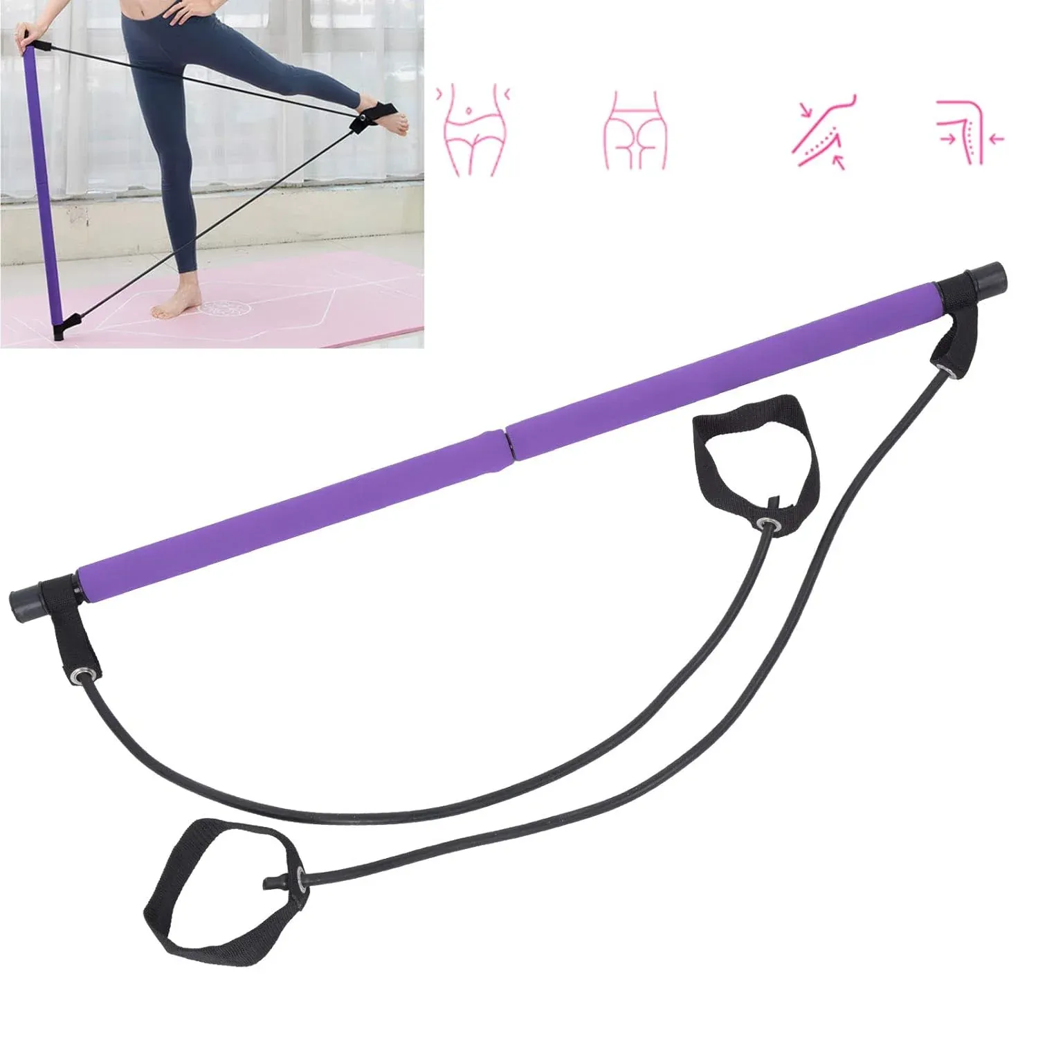 Pilates Bar with Resistance Bands – Full-Body Home Workout Kit - Detailed Feature View 8