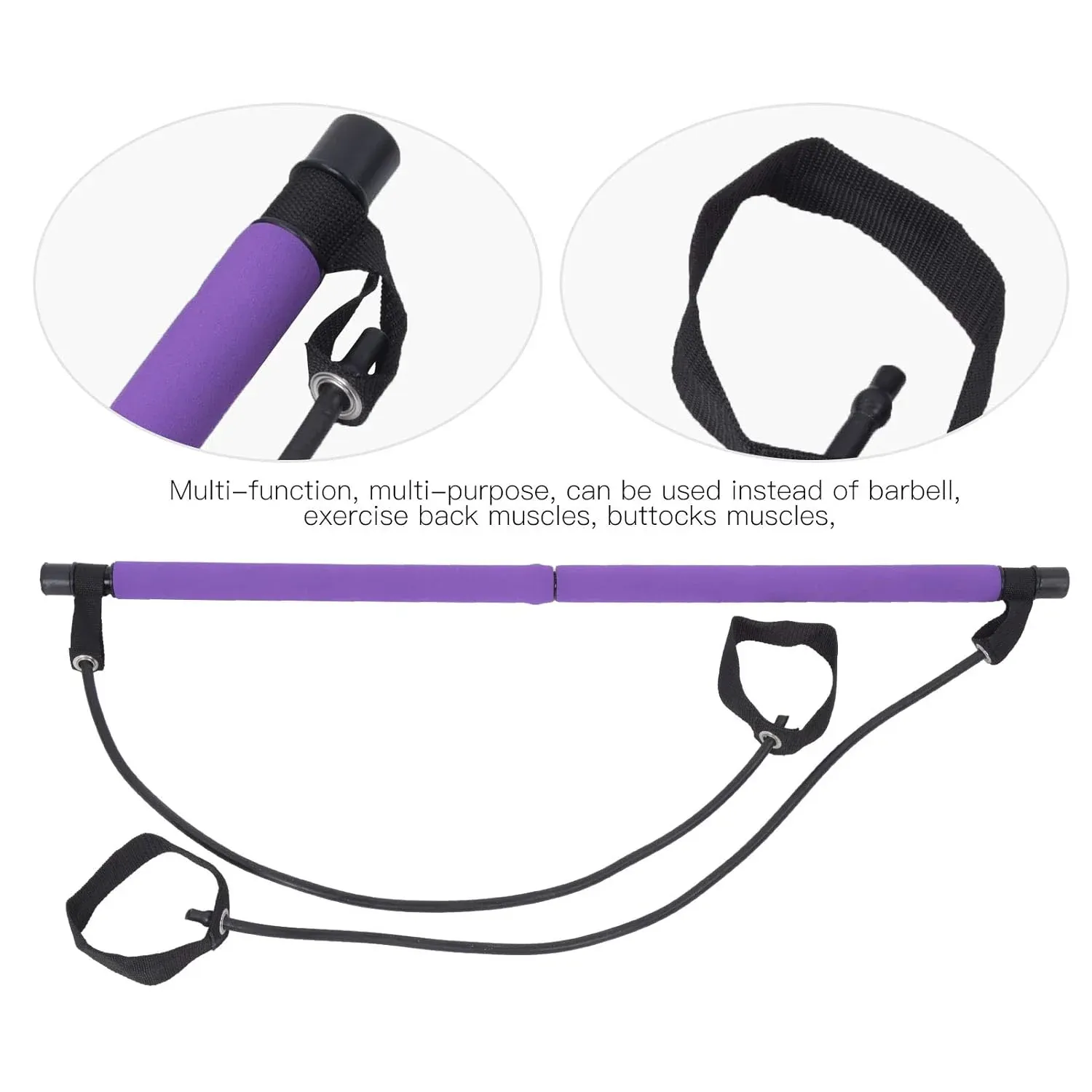 Pilates Bar with Resistance Bands – Full-Body Home Workout Kit - Detailed Feature View 7
