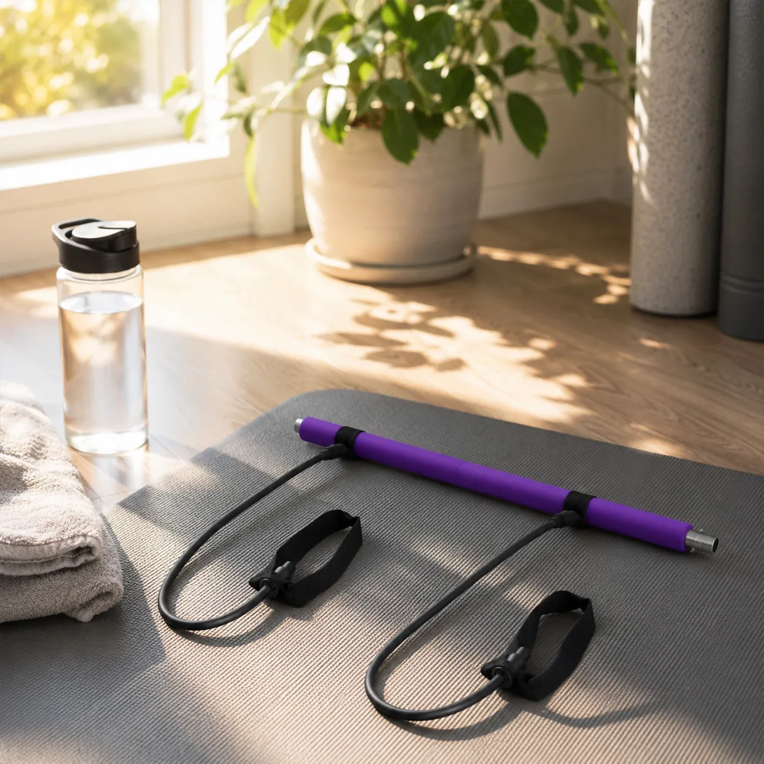 Pilates Bar with Resistance Bands – Full-Body Home Workout Kit - Detailed Feature View 4