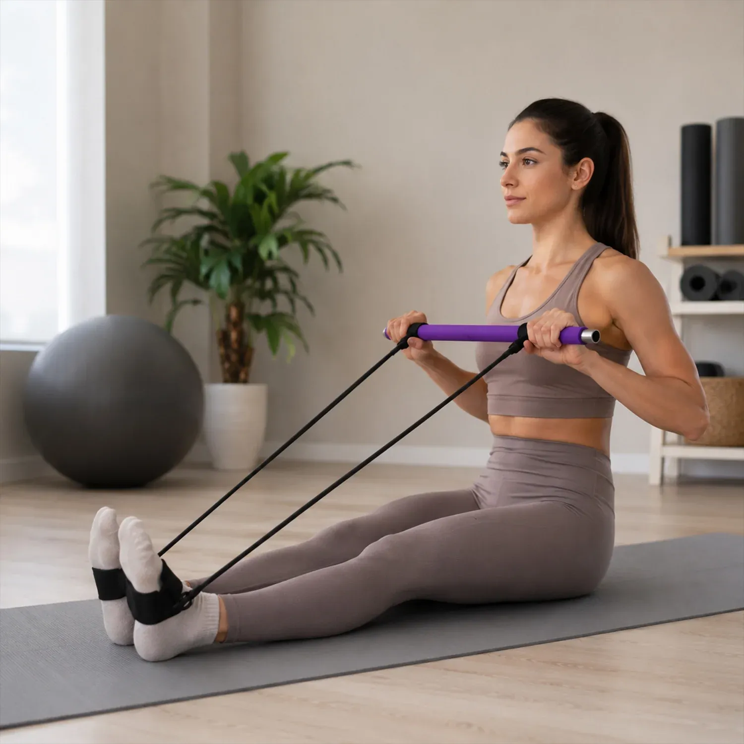 Pilates Bar with Resistance Bands – Full-Body Home Workout Kit - Detailed Feature View 2