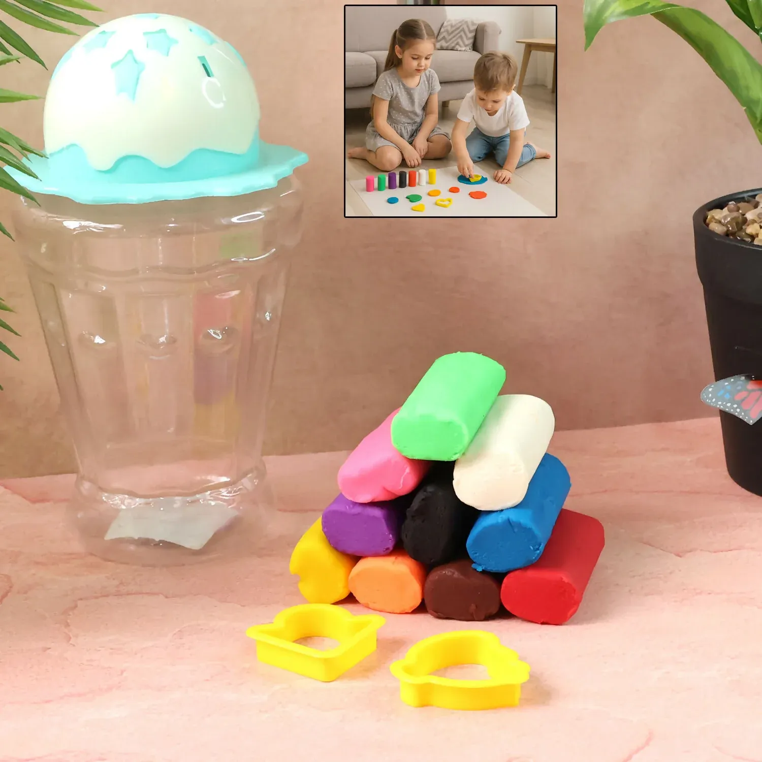 Premium Khyati Frisky Dough 12 Color Set in Ice-Cream Cup Container - Buy Online at Alikart
