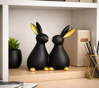 Rabbit Showpiece – Elegant Gold Accents & Modern Decor