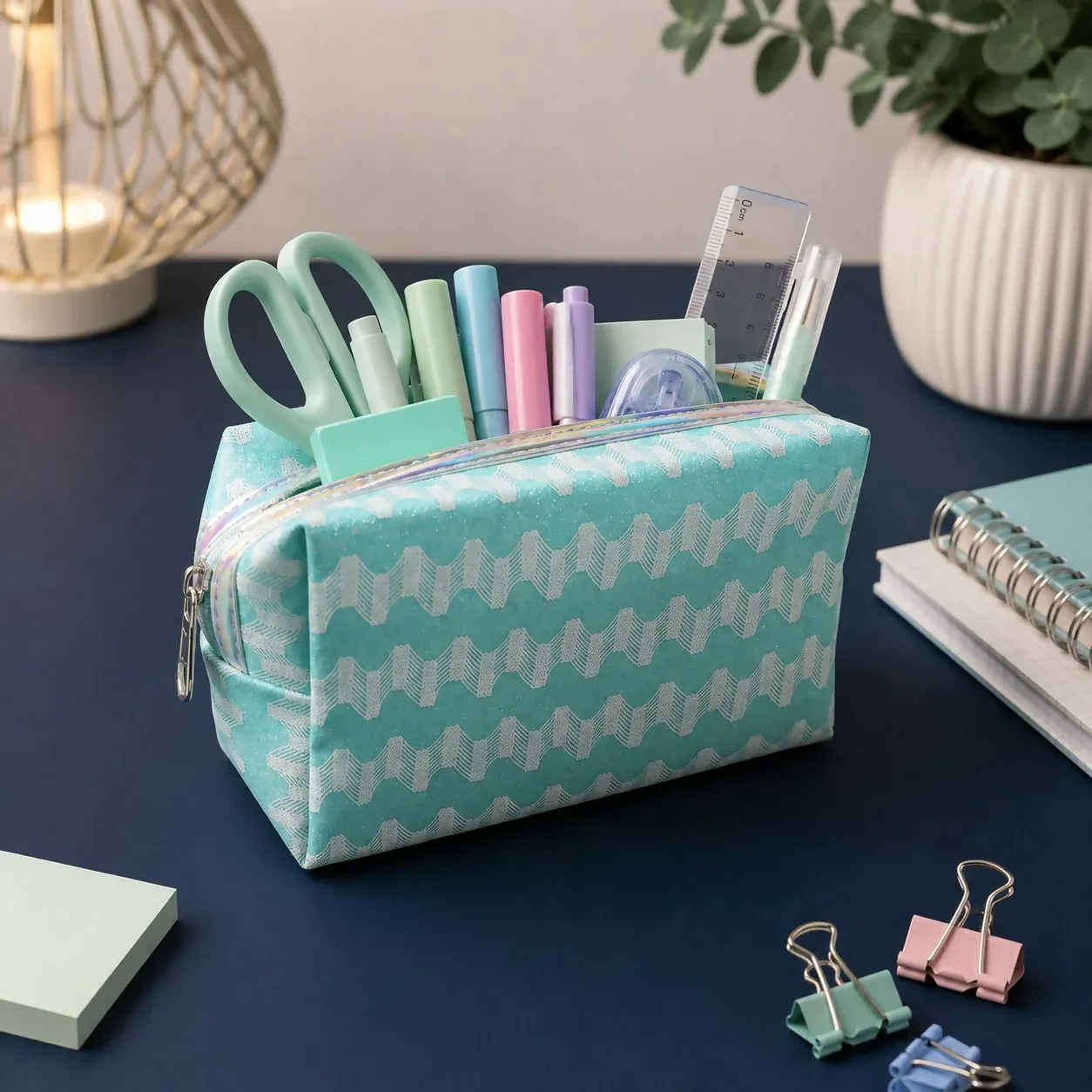 Premium Multipurpose Cosmetic & Stationery Organizer Pouch - Detailed Feature View 1
