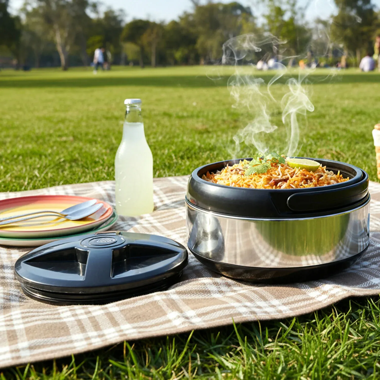 Food Storage Container – Keeps Roti, Rice, and Meals Hot & Cold - Detailed Feature View 1