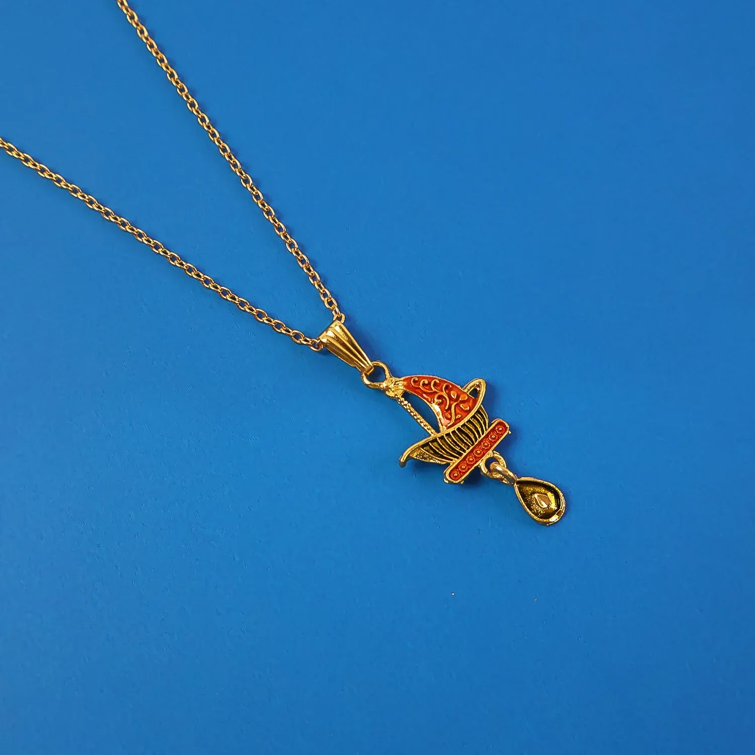 Premium Stylish Steamer Boat Design Pendant Necklace with Chain for Women - Buy Online at Alikart