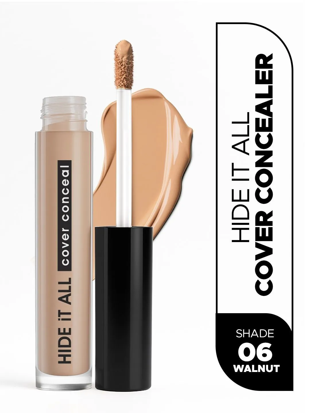 Hilary Rhoda Hide It All Finish & High Cover Concealer With Shea butter- 3.7 ml- Walnut 06 - Detailed Feature View 6
