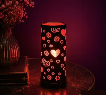 Heart Pattern LED Table Lamp for Bedroom, Living Room and Home Decor (Color may vary 1 PC)