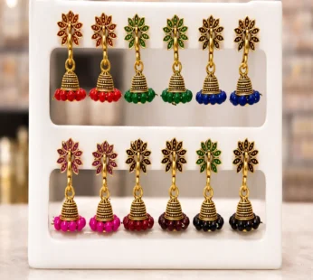 ELEGANT COLOURFULL JHUMKA WITH COMBO OF 6 PAIRS