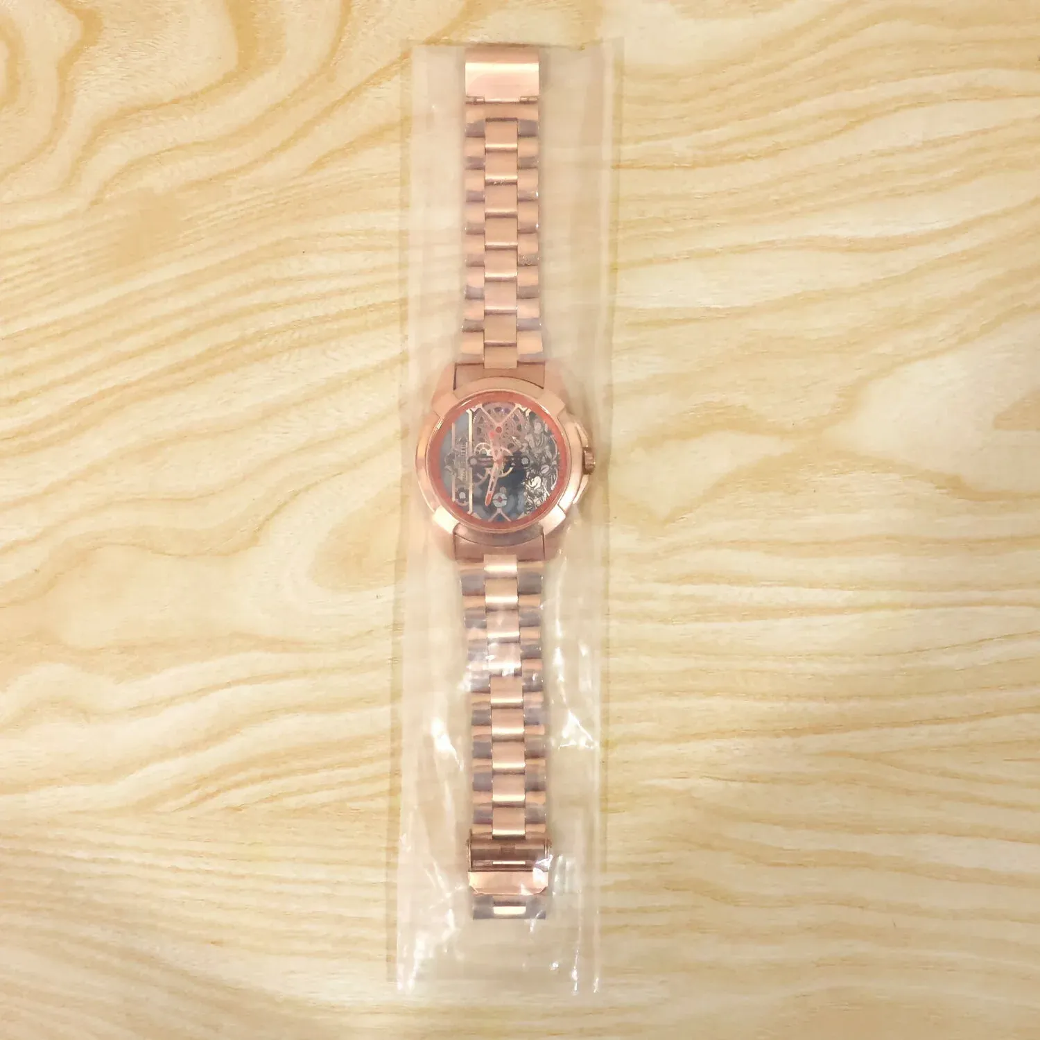 Jai Shri Ram Rose Gold Metal Chain Strap Analog Watch for Men - Detailed Feature View 6